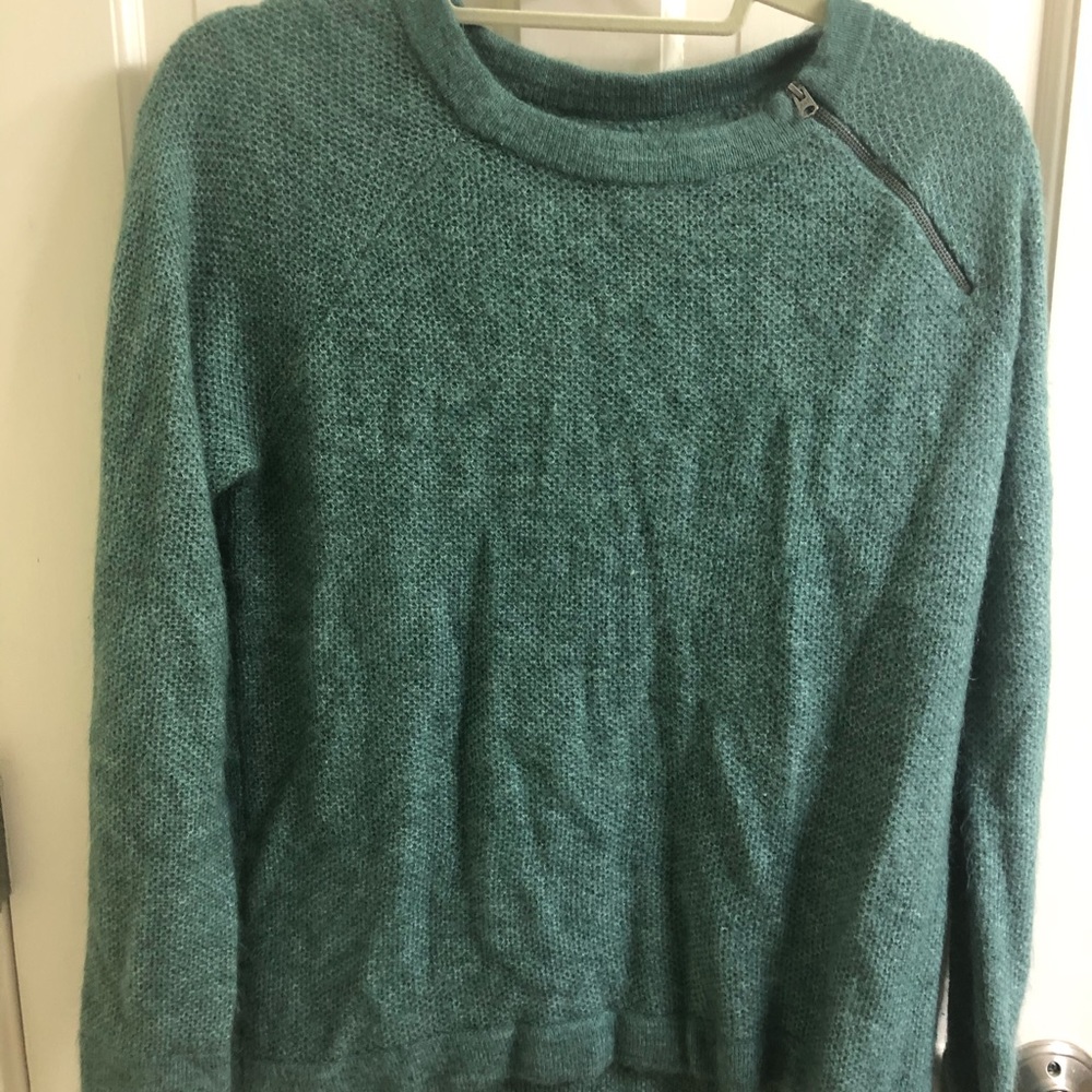 Green fuzzy sweater